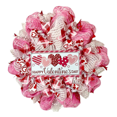 Valentine's Day Burlap Wreath 35cm