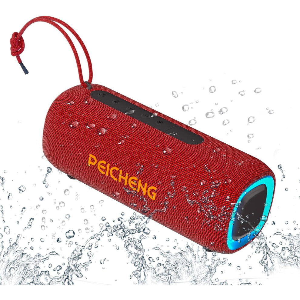 Portable Bluetooth Speaker Ipx5 Waterproof, Bt5.3, Rgb Lights, 20H Playtime, Tws Pairing, Loud Stereo Sound Â Red 9425574933928