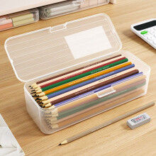 Trousse à crayons transparente en plastique, organisateur de fournitures scolaires, plastique résistant, pour stylos, marqueurs, matériel d'art,