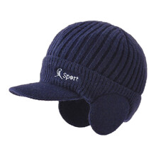 Bonnet d'hiver chaud et élastique en laine épaisse, pour hommes et femmes, idéal pour les activités de plein air et les temps froids (bleu