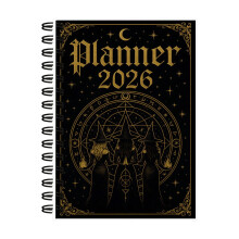 Carnet à spirale sur le thème des sorcières, agenda quotidien et journal d'astrologie, organiseur inspiré des rituels, cadeau créatif pour les