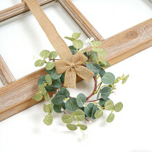 Couronne artificielle d'eucalyptus et de baies, 8,1 cm, décoration intérieure/extérieure toute l'année pour mur, fenêtre, porte – Convient