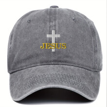 Risti JEESUS Kirjailtu puuvillainen lippalakki Unisex Vintage pesty pehmeä joustava hengittävä isän hattu usko pelon yli uskonnollinen katutyyli