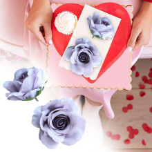 Tête de rose en velours violet, tête de rose en velours pour décoration de mariage ou d'intérieur, fleurs à faire soi-même, matériel pour