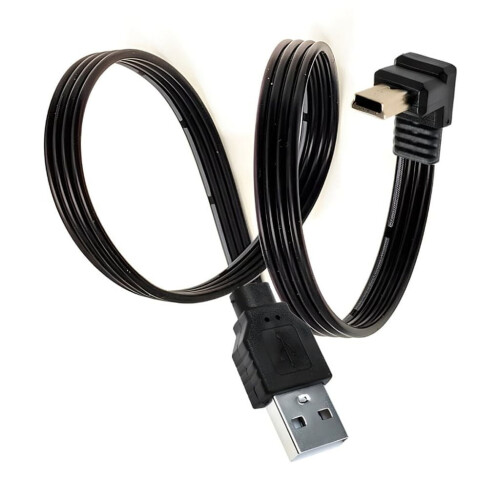 Καλώδιο USB σε Mini USB 90 μοιρών από σιλικόνη, επίπεδο καλώδιο, υποστηρίζει γρήγορη 2