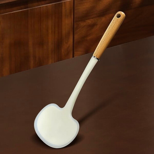 Silicone Cooking Spatula with Wooden Handle