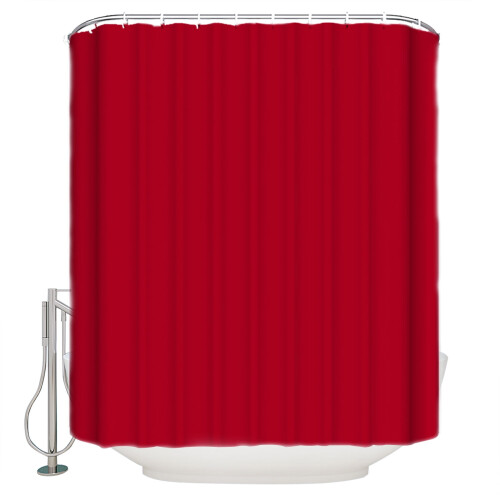 Red Polyester Shower Curtain 72 x 72 in with 12 Hooks