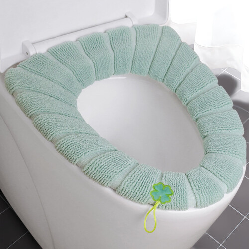 Gestrickter WC-Sitzbezug mit Griff – warm, waschbar,