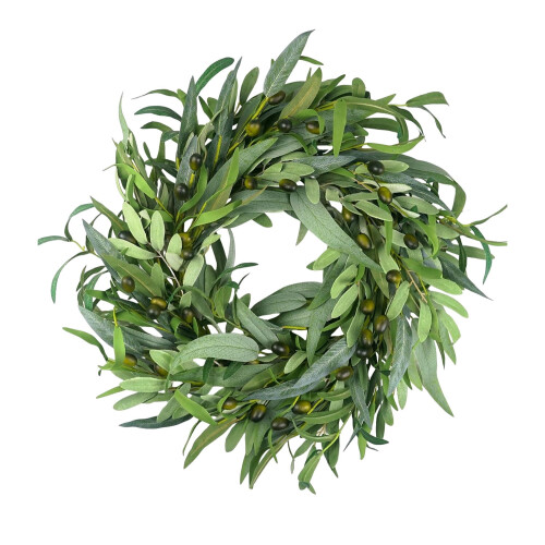 24in Artificial Leaf Wreath for Spring Decor