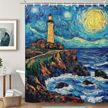 Rideau de douche botanique à motifs de fleurs sauvages – Lavable, style rustique champêtre, 152 x 183 cm, avec crochets, compatible avec les