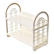 Étagère de rangement de bureau à double niveau – Mini-étagère creuse à 2 niveaux pour dortoir, robuste et minimaliste, compatible avec les