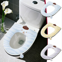 Coussin de siège de toilette épais en tricot pour l'hiver, avec dos antidérapant, lavable et confortable – Compatible avec les toilettes standard