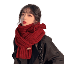 Mens Scarf,Romantic Gesture Chunky Scarf,Cozy Warmth Men Scarf,Red