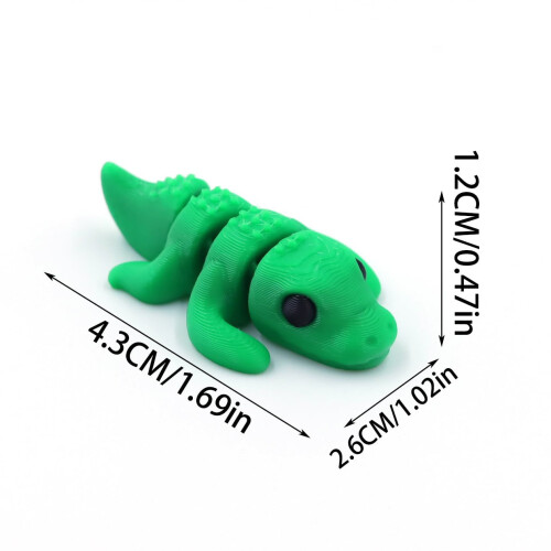 1PC Little crocodile 4.3CM 3D Printed Colored Animal Model Figurines Making