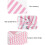 Torchon de cuisine rayé à rayures, absorbant et résistant, avec ourlet replié, rose 4