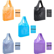 Foldbare genanvendelige indkøbsposer i polyester, 5-pak