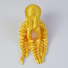 Estatueta de polvo articulada impressa em 3D com detalhes em ouro, 1 peça