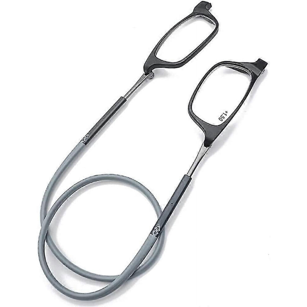 Magnetic Hanging Neck Glasses Portable Foldable Tr90 Reading Glasses For Men Women