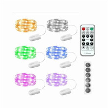 Mehrfarbige Lichterkette, 2,1 m, 20 LEDs, batteriebetrieben