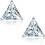CZ stud earrings 18K white gold plated sterling silver 1