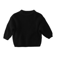 Strickpullover für Mädchen mit Rundhalsausschnitt, warmer Herbst-/Winterpullover – kompatibel mit Z01Black, 4-5 Jahre