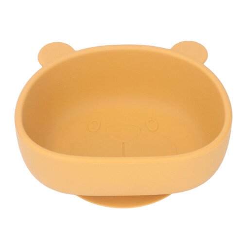 Bol de comida para bebé de silicona con forma de panda y ventosa.