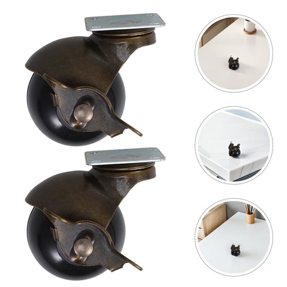 Heavy Duty Furniture Casters With Brake, Antique Bronze Finish, 8 Pieces, Smooth Rolling Replacement Wheels 9083649123218