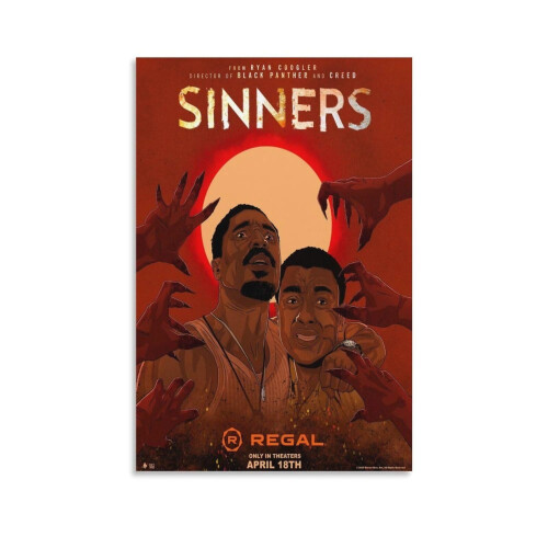 Sinners Vintage-Filmposter Leinwandbild-Set (2er-Pack)