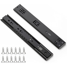12 Inch Soft Close Drawer Slides 1 Pairs 2 Pack Black Full Extension Ball Bearing Drawer Glide Side Mount