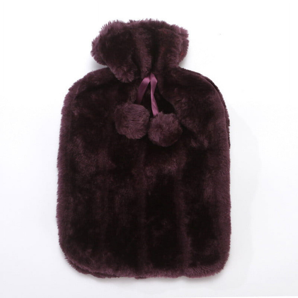 2L Hot Water Bottle with Faux Fleece Cover,Removable Thermotherapy Warm/Cold Compress Tool