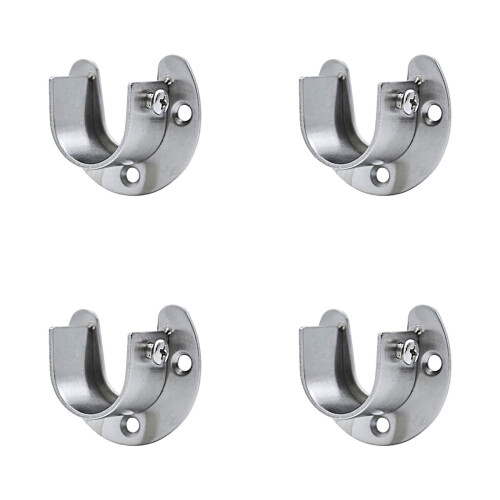 4-pack stångändsstöd i rostfritt stål för garderob (32 mm)