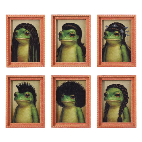 Μαγνήτης ψυγείου Vintage Frog Retro Ξύλινο Πλαίσιο 1 τεμ. 2