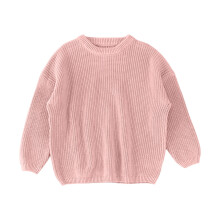 Truien voor meisjes, gebreide trui met ronde hals en lange mouwen, modieuze pullover voor koud weer, kindertrui, herfsttrui, Z02 Watermeloenrood, 4-5