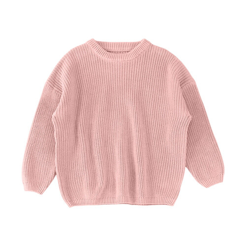 Mädchenpullover, Strickpullover mit Rundhalsausschnitt, langen Ärmeln, modischer Pullover für kaltes Wetter, Herbstpullover für Kinder, Z02