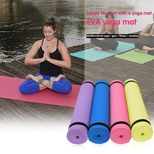 Tapete de Yoga em EVA Rosa 173x61 Polegadas Antiderrapante e Impermeável