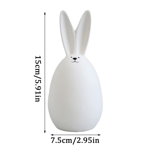 Keramisch wit paashaasje ornament 15 cm 1