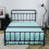 Jupe de lit plissée bleu clair 54 x 75 + 14 pouces en polyester 1