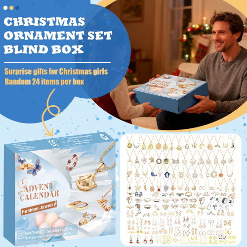 Calendrier de l'Avent surprise bijoux de Noël - 24 pièces 1