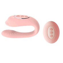 Masseur de couple en forme de U, silicone médical, 8 vibrations + 6 succions