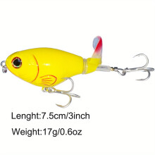 2pc Premium Topwater Fishing Lure w/ Propeller Tail, Rust-Proof Hooks, 3D Holographic Eyes – Compatible with Freshwater & Saltwater