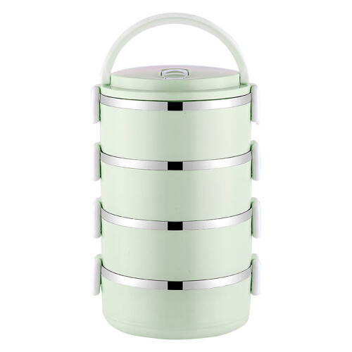 4-Tier Stainless Steel Bento Box with Lid 1