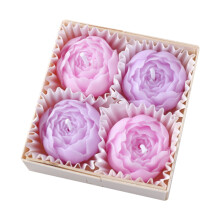Set cutie lumânări aromaterapie cu parfum de bujor și trandafir, pachet de 3