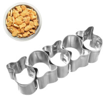 Moule à mini-biscuits en forme de poisson en acier inoxydable, 5 cavités, 7,6 x 2,3 cm