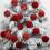 Red Flocked Christmas Ball Ornaments 12 pcs 5