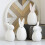 Keramisch wit paashaasje ornament 15 cm 8