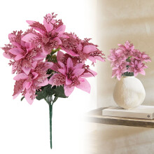 Ensemble de 5 poinsettias artificiels Ă paillettes