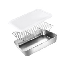 Teglia da forno in acciaio inox con coperchio (1 pezzo)
