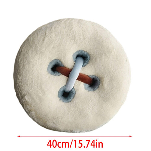 Creative Button Shape Ottoman Cushion Thickened Round Pouf-Red 2