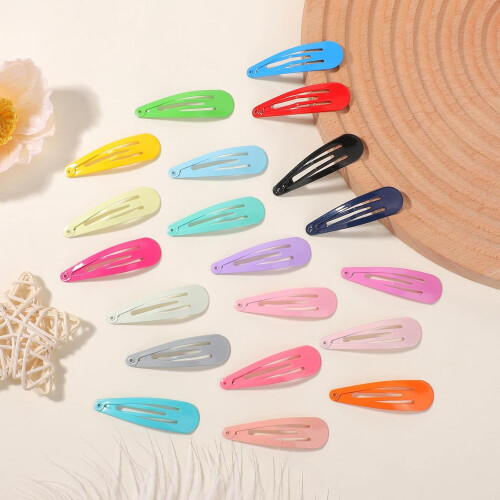 Presilhas de cabelo coloridas de metal antiderrapantes de 5 cm (2 polegadas), 20 unidades.