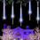 Φώτα βροχής Meteor, Φώτα βροχής, Φως Meteor30cm8Tube288LED Ηλιακά φώτα βροχής με για 4